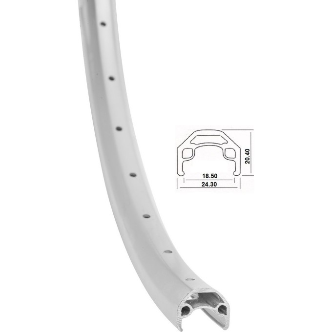 Обод 24" MD-20 36H двойной, серебристый 330099
