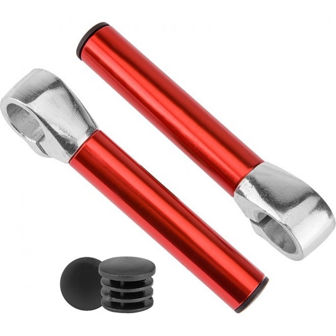 Рога на руль KWL-3 прямые алюминиевые красные 440031